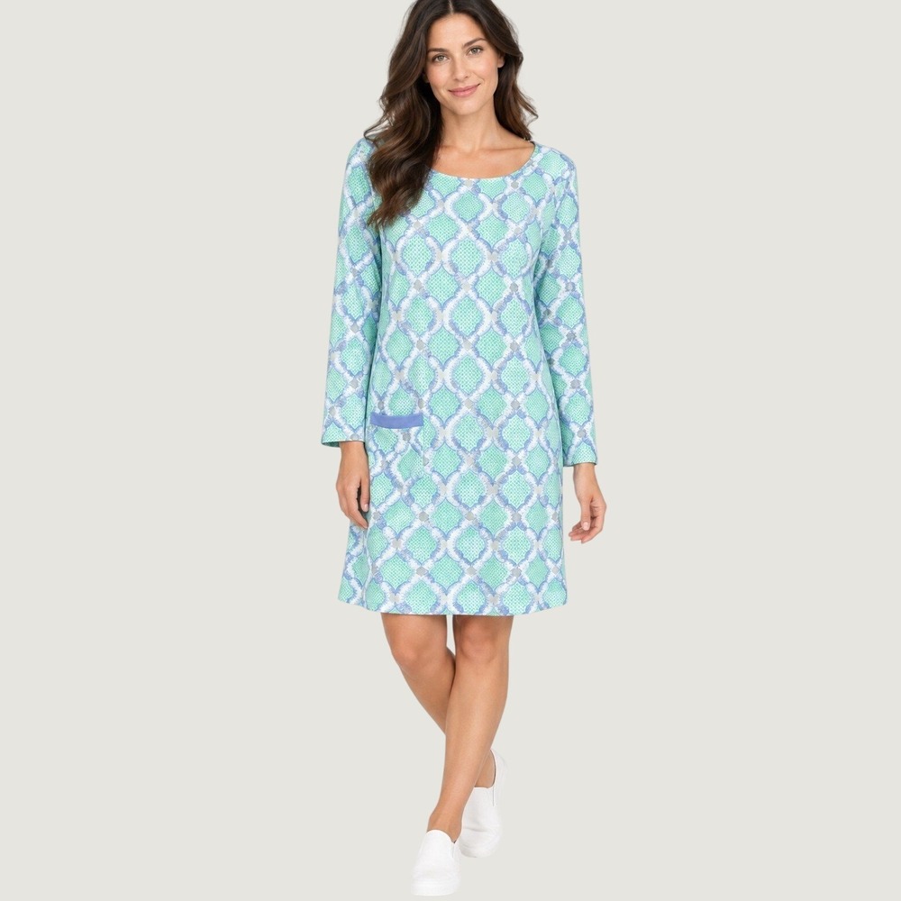 Cabana Life Harbor Shift Dress Womens XL Mint Blue Sardinia Sands UPF50